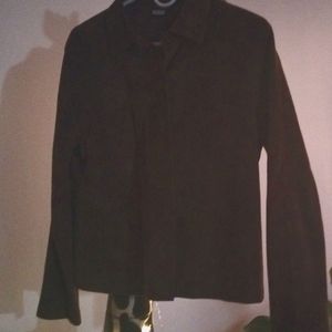 Women's Size 8 Light Weight Dark Brown Suede Jacket